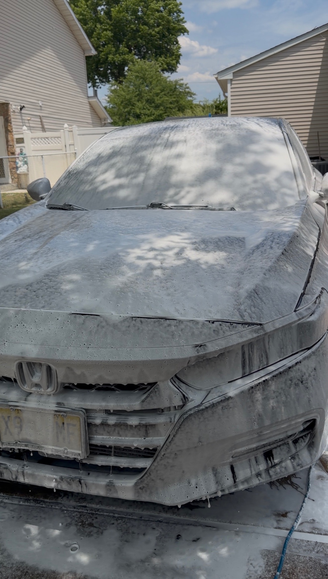 Foam bath during exterior wash by Shine Society NJ